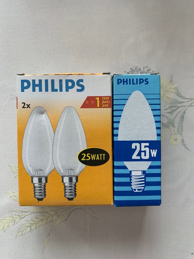 Philips gloeilampen 25W – E14 fitting (kaarsvorm, mat), Ophalen of Verzenden, Philips