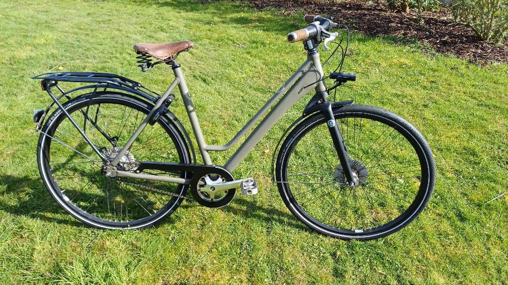 ​Prachtige Cortina Damesfiets – Matgroen, Gebruikt, Versnellingen, 50 tot 53 cm, Trommelrem