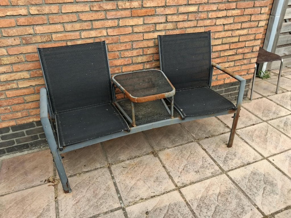 Tuinzetel vintage, Tuin en Terras, Ophalen, Gebruikt, Metaal