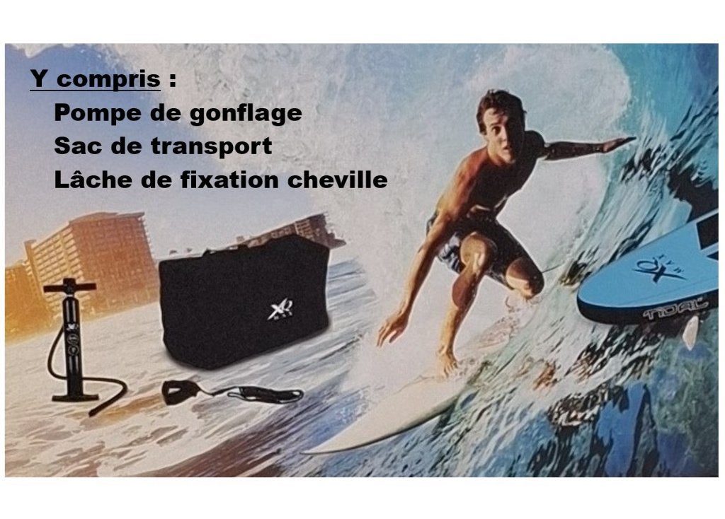 SURF gonflable NEUF, 245*57*10cm, max 90kg, avec accessoires, Ophalen, Nieuw, SUP-boards