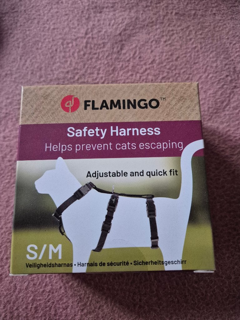 Safety harness S/M katten + Nylon ronde aanleglijn, Dieren en Toebehoren, Ophalen, Nieuw