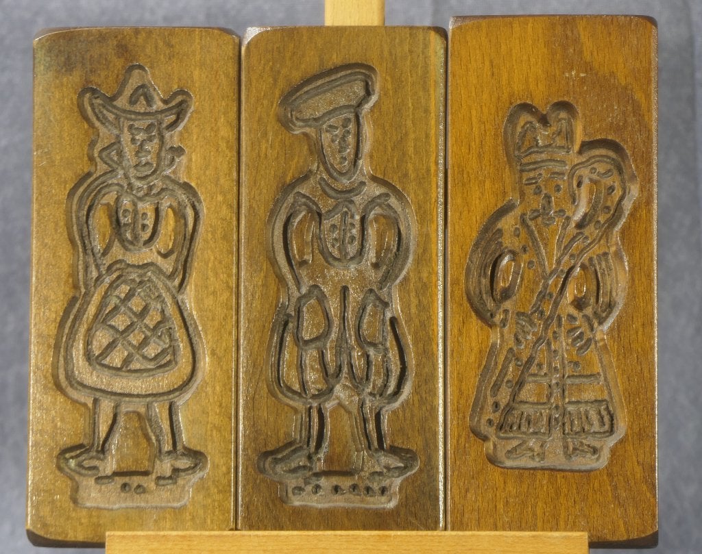 3 speculoosvormpjes in eik  decoratie, Antiek en Kunst, Ophalen of Verzenden