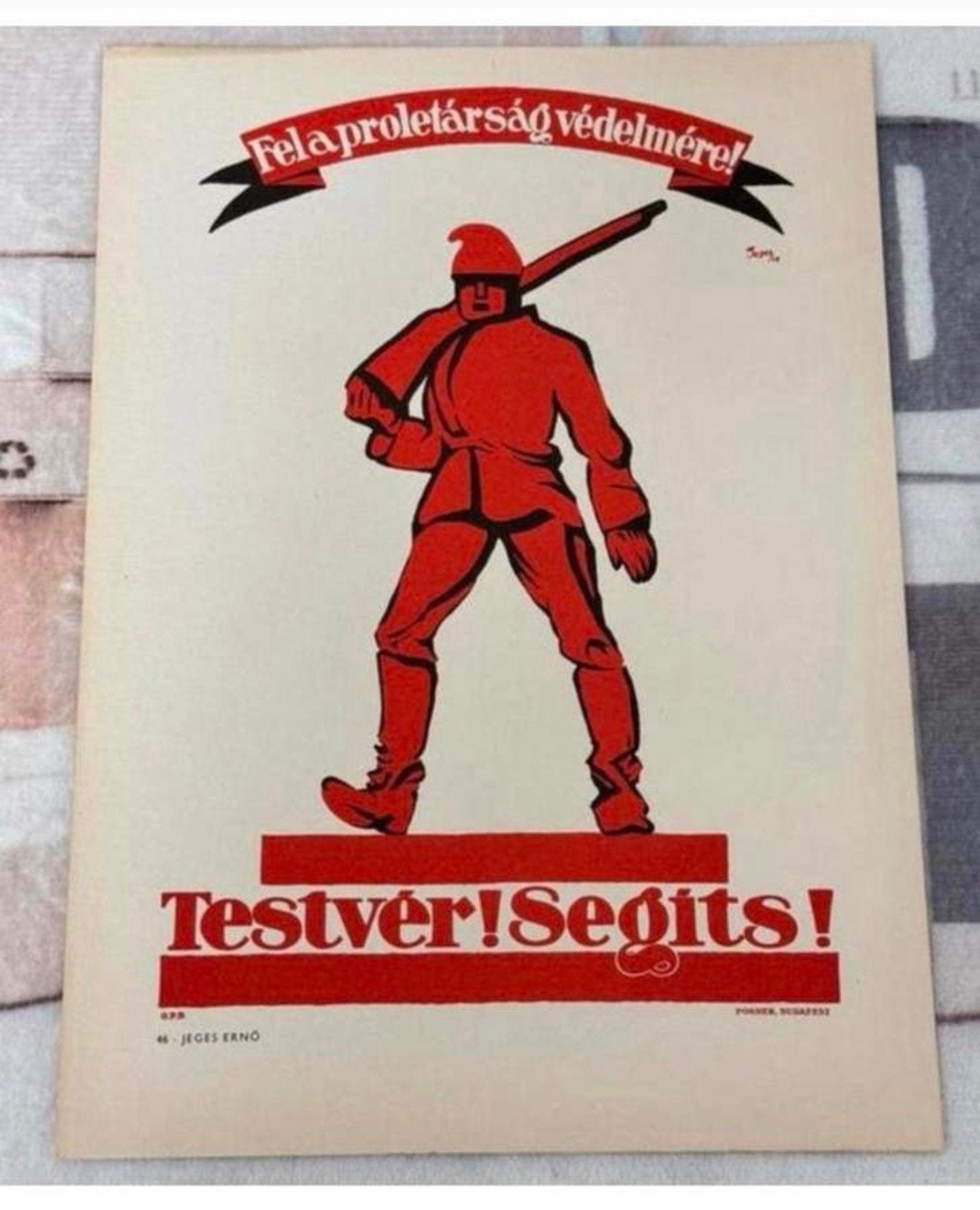 Affiche ancienne ancien Hongrie Hongrie originale Testver !, Antiquités & Art, Enlèvement ou Envoi