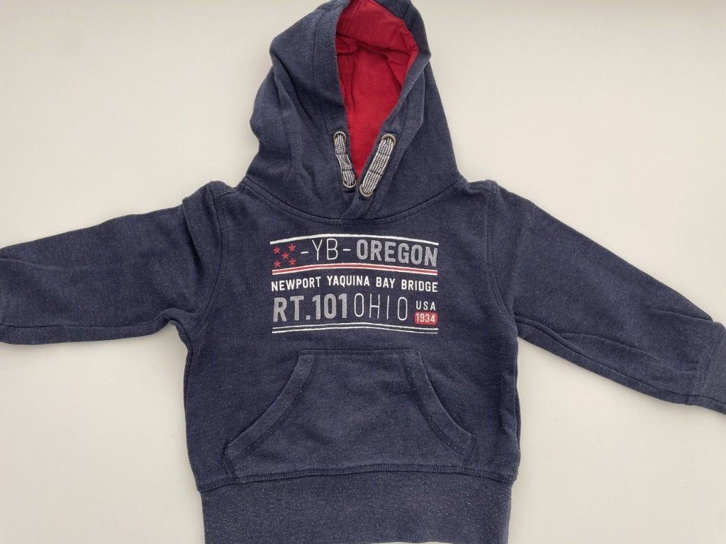 Blauwe hoodie maat 104, Kinderen en Baby's, Kinderkleding | Maat 104, Trui of Vest, Ophalen of Verzenden, Zo goed als nieuw, Hema