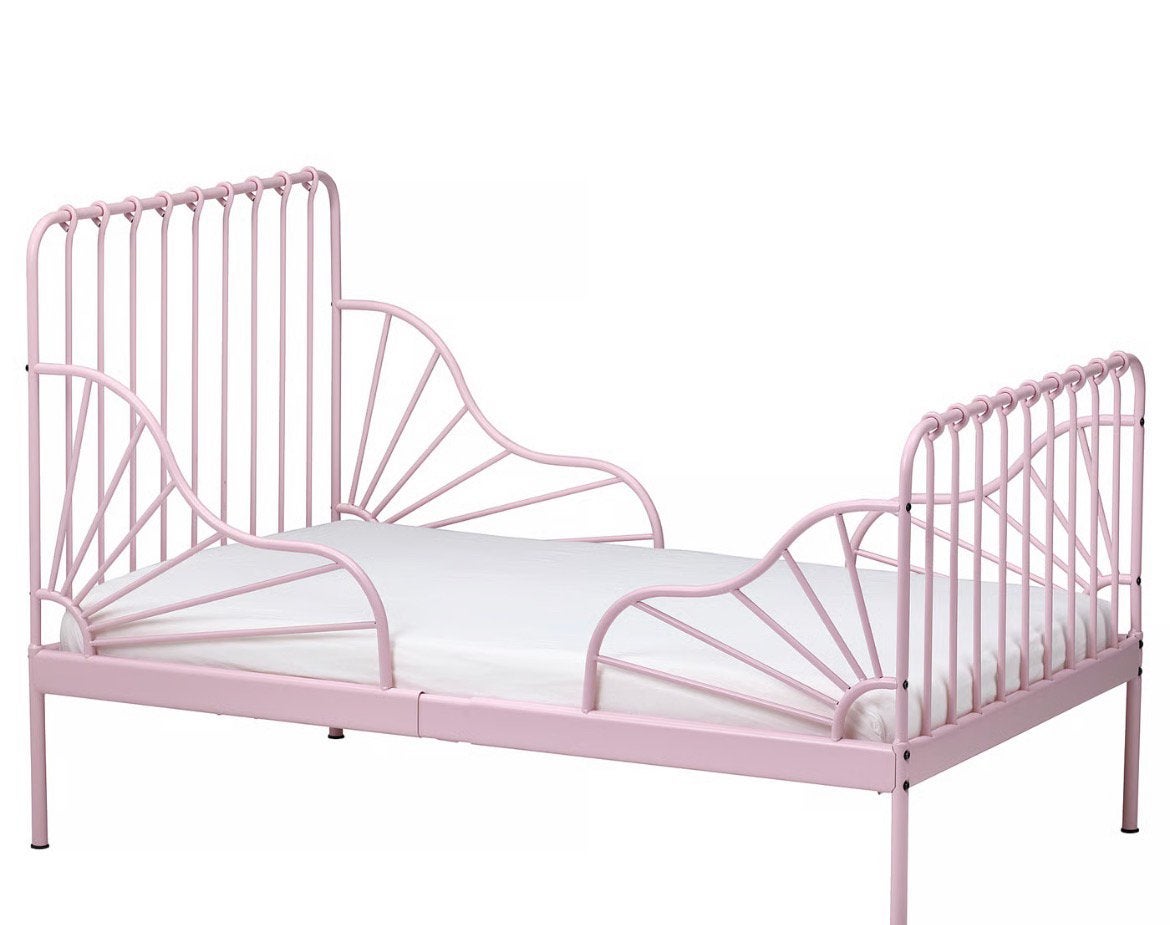 IKEA MINNEN Meegroeibed, lichtroze, 80x200 cm, Enlèvement, Comme neuf, Sommier à lattes