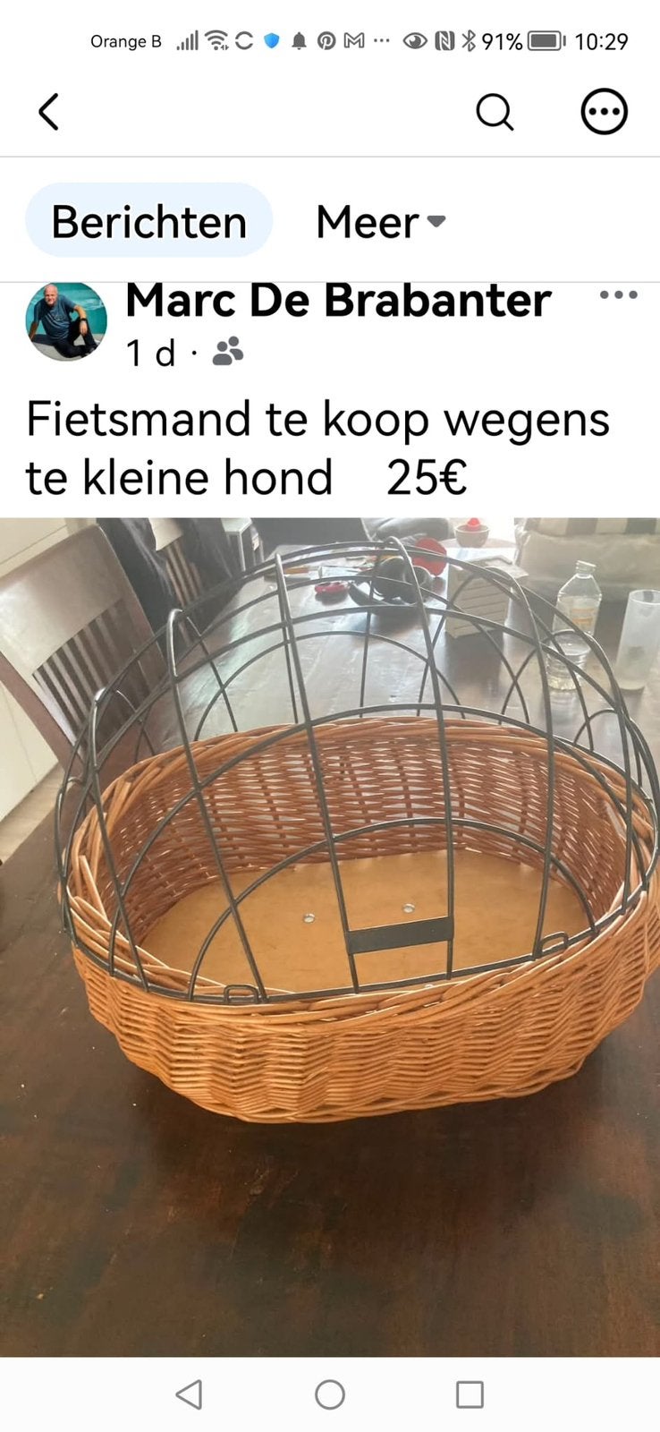 Fietsmand. Nu aan 15€, Ophalen, Zo goed als nieuw, Fietsmand