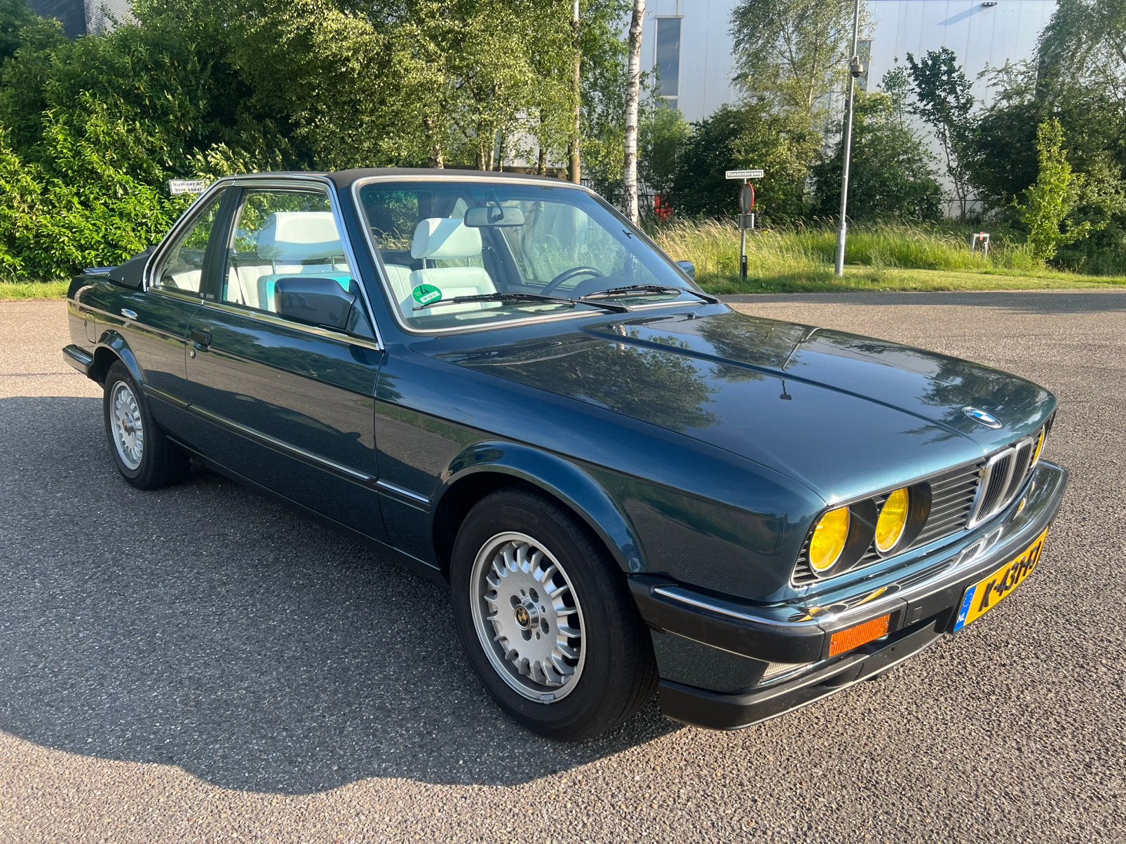 BMW 320i TC2 Baur 1983, Auto's, Achterwielaandrijving, Cabriolet, Blauw, Leder