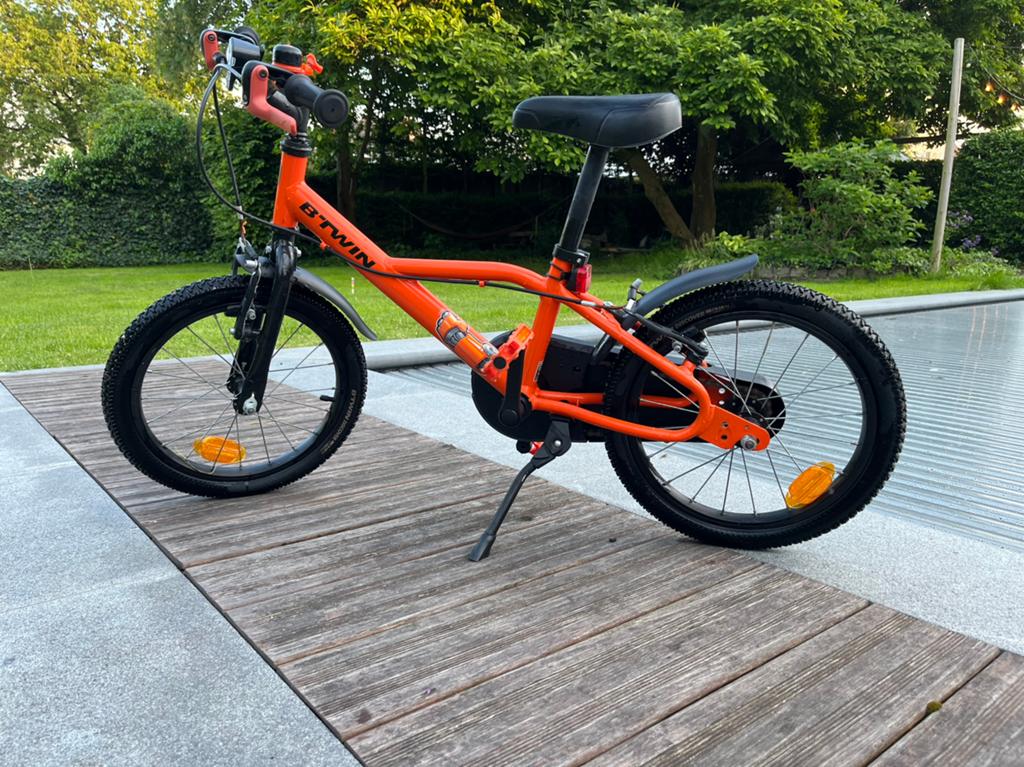 Kinderfiets BTWIN 16-inch, Fietsen en Brommers, Ophalen, 16 tot 20 inch, Staal, V-brakes