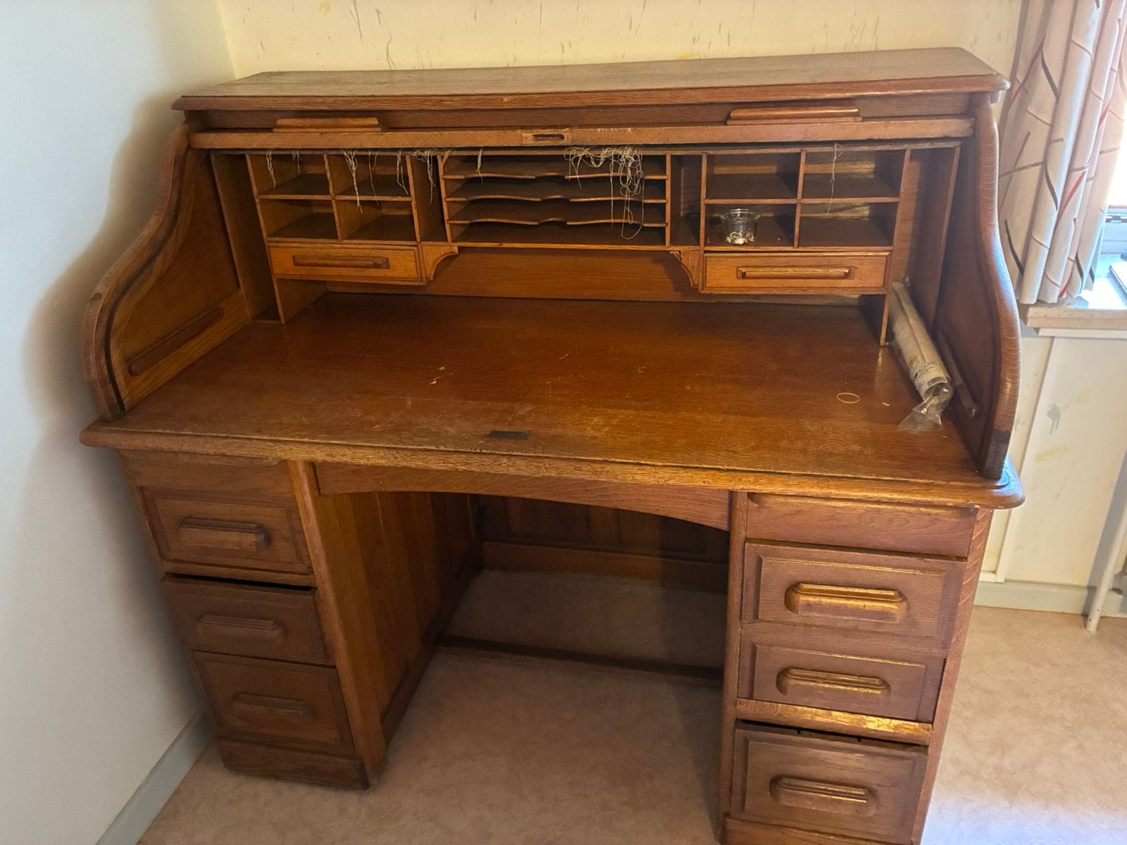 Eiken rolbureau, Antiek en Kunst, Ophalen
