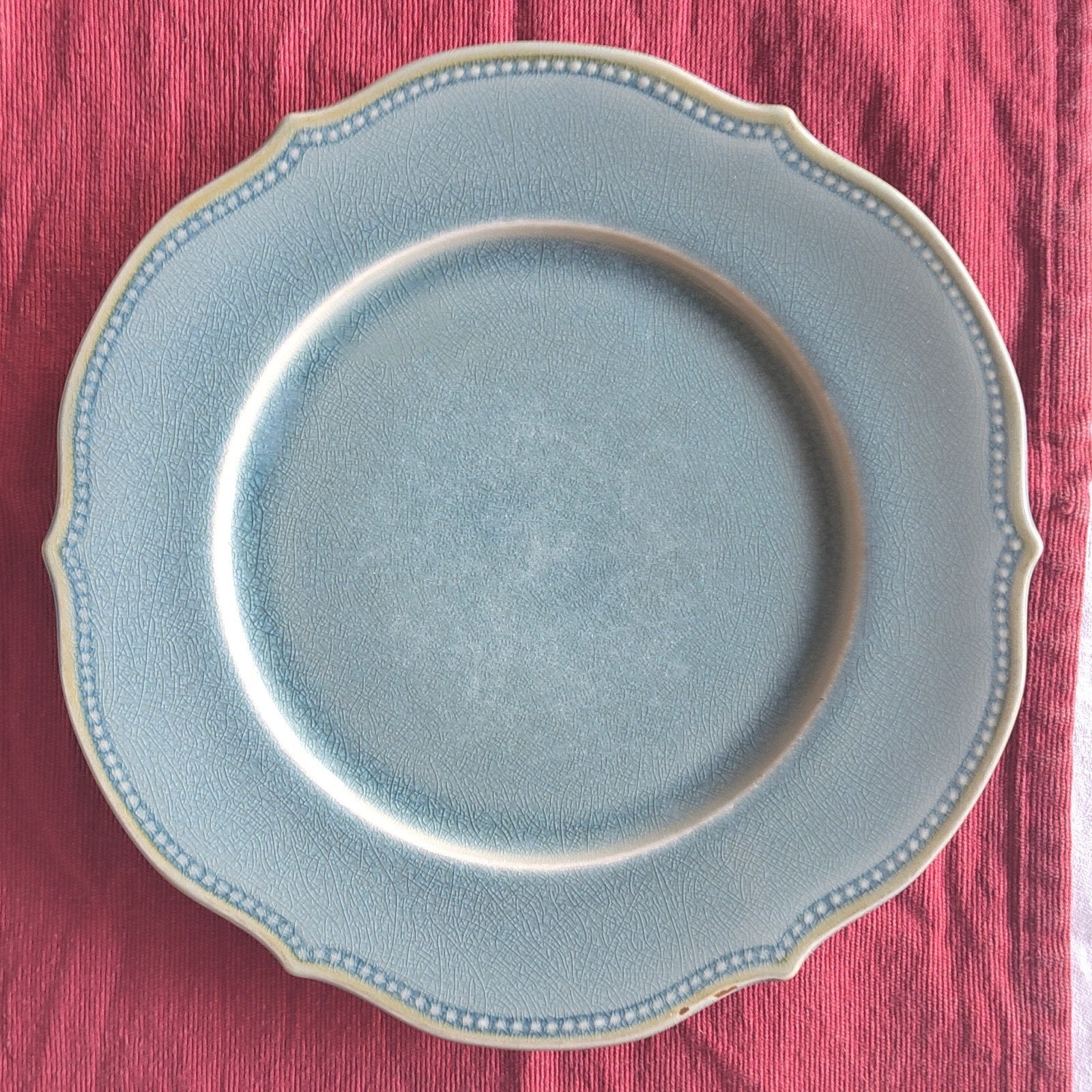 Rare service 9 assiettes genevieve lethu mathilde turquoise, Antiquités & Art