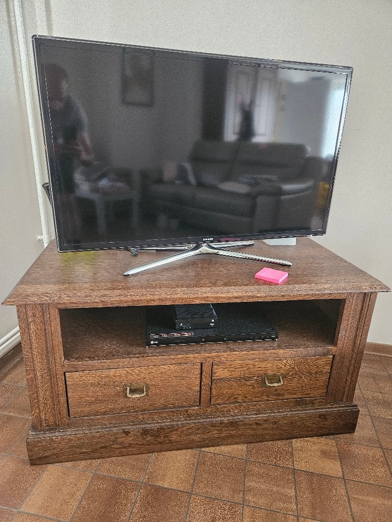 TV Meubel vol hout (eik), Ophalen, Zo goed als nieuw, Eikenhout