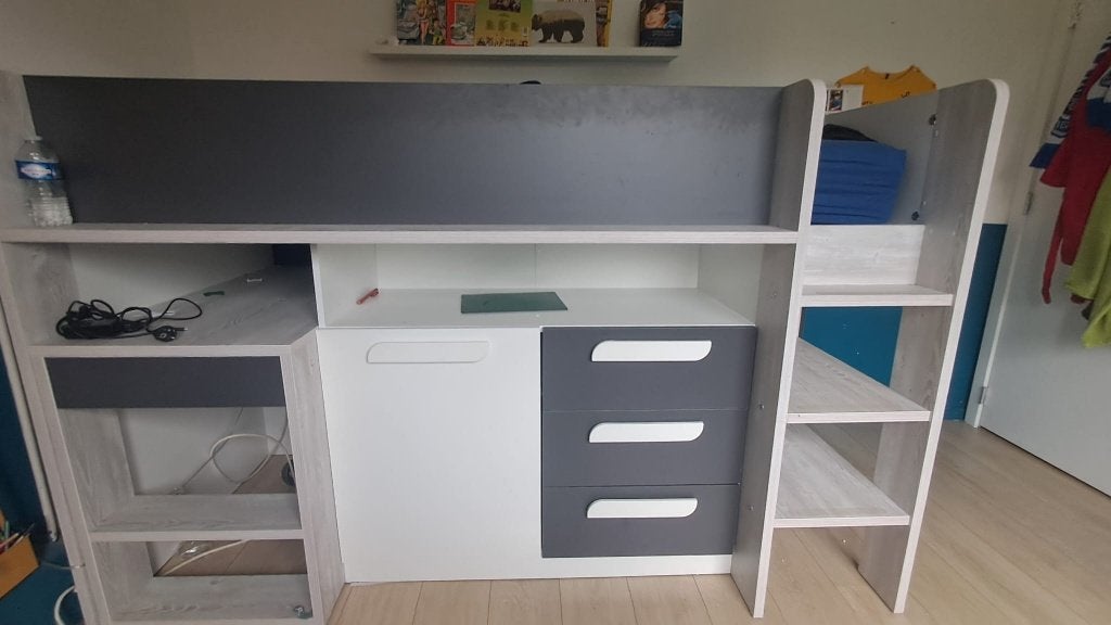 Hoogslaper met bureau, Huis en Inrichting, Slaapkamer | Stapelbedden en Hoogslapers, Ophalen, Gebruikt, 90 cm, Eenpersoons