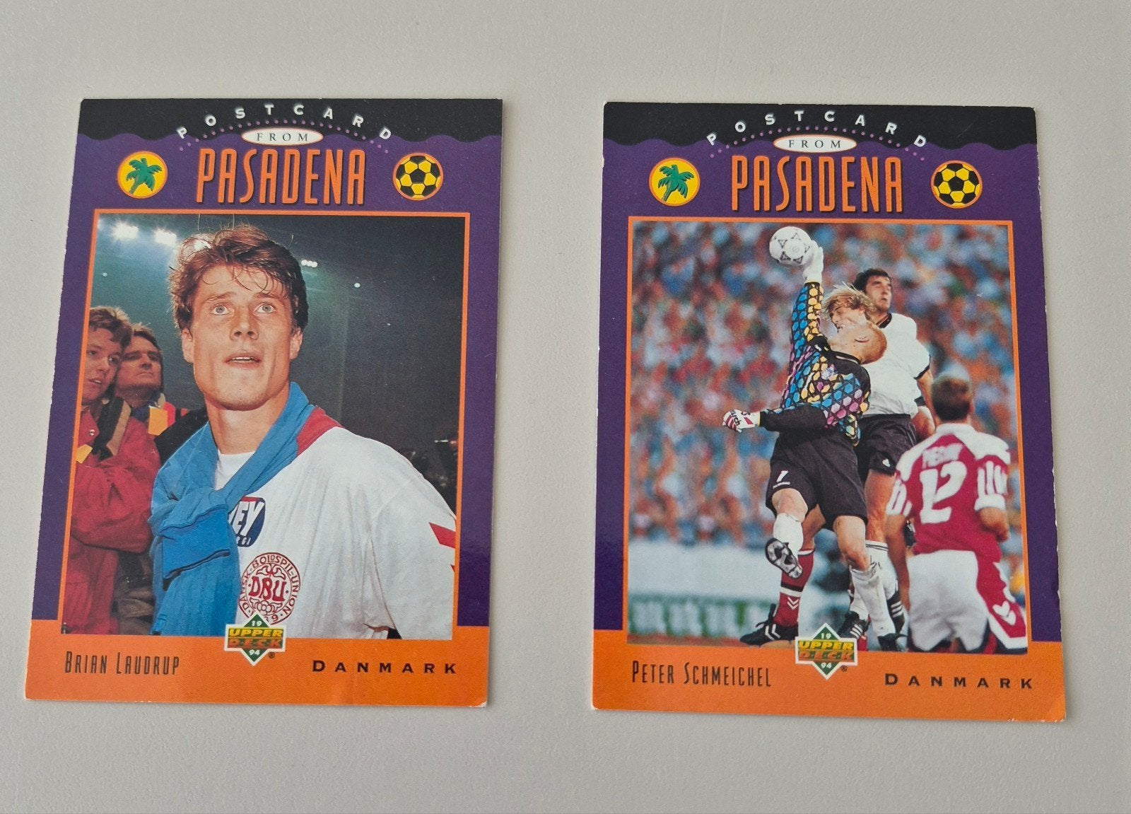 Brian Laudrup & Peter Schmeichel (Den.) - Upper Deck 1994, Verzamelen, Sportartikelen en Voetbal, Ophalen of Verzenden