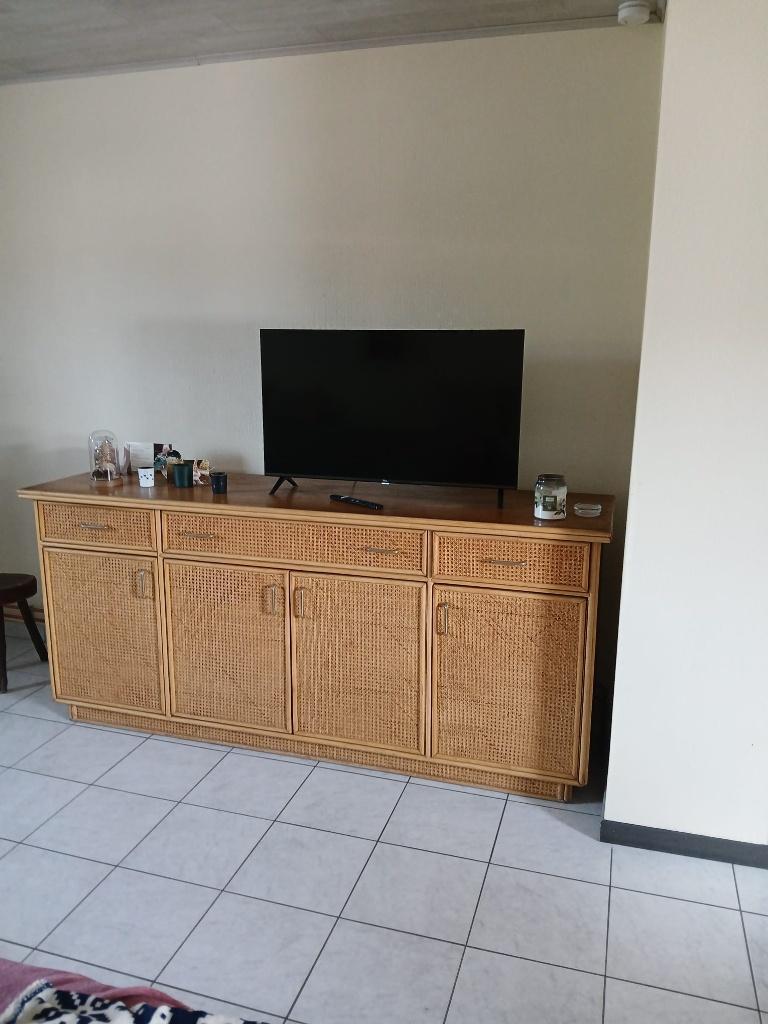Eetplaats Rotan  GRATIS, Ophalen, Gebruikt, Rotan, 4 tot 6 stoelen