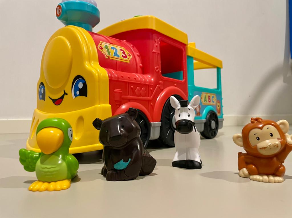 Speeltrein met dieren (Fisher Price), Ophalen, Gebruikt, 6 maanden tot 2 jaar