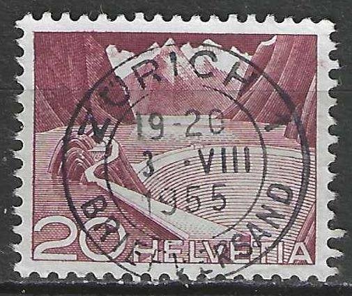 Suisse 1949 - Yvert 485 - Réservoir d'eau du Grimsel (ST), Timbres & Monnaies, Timbres | Europe | Suisse, Envoi, Affranchi