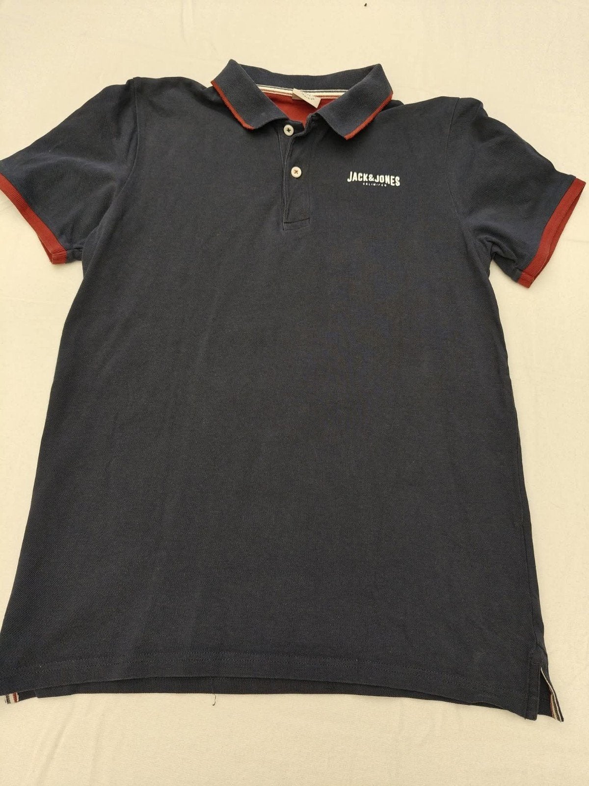 Polo Jack & Jones homme bleu marine – détails rouges, Kleding | Heren, Polo's, Blauw, Jack&Jones, Ophalen of Verzenden, Gedragen