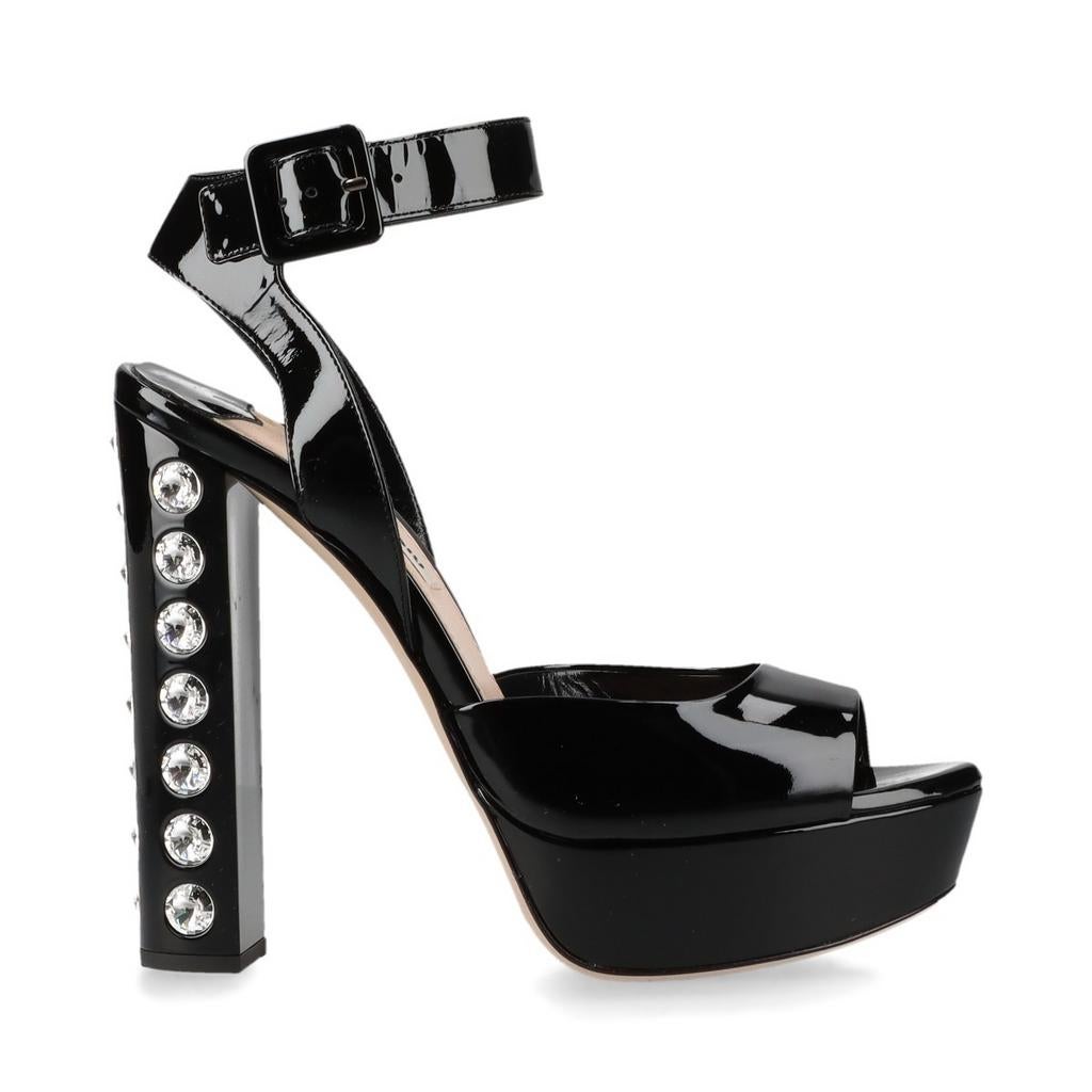 Miu Miu 37 sandalen, Verzenden, Zwart, Miu miu, Zo goed als nieuw