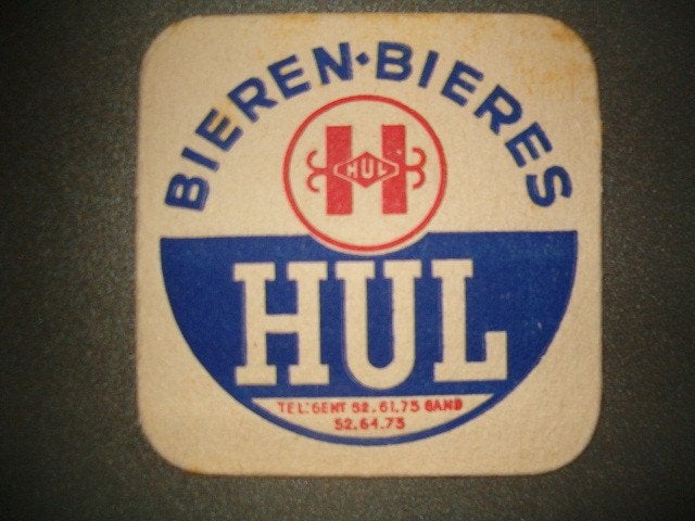 Tapis à bière Hul Merelbeke 18:94 x 94 mm, Enlèvement ou Envoi, Utilisé, Sous-bock