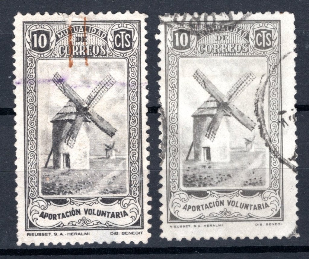 ESPAGNE Mutualidad de correos - Moulin à vent 1954, Timbres & Monnaies, Timbres | Europe | Espagne, Envoi, Affranchi