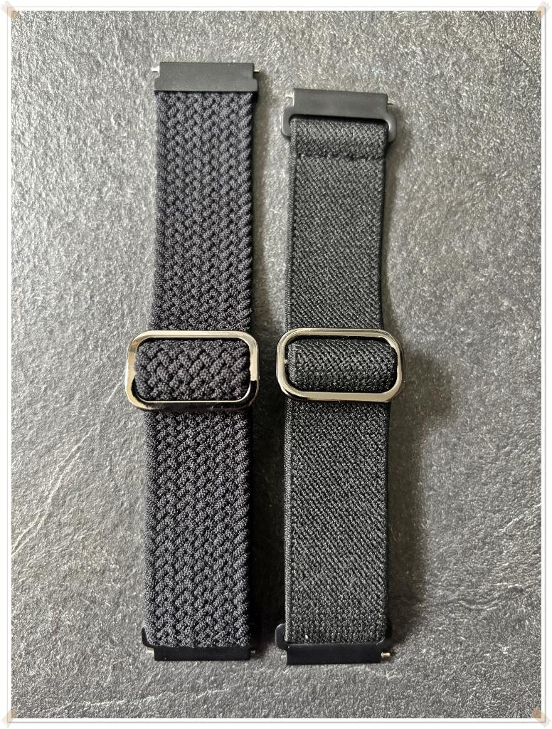 BRACELETS QUICK RELEASE NYLON ELASTIQUE NOIR - 22MM (2), Handtassen en Accessoires, Armbanden, Ophalen of Verzenden, Nieuw, Zwart