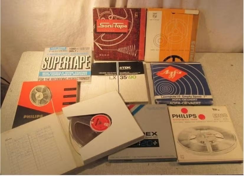 Joli lot de 9 cassettes pour magnétophone - 18 cm, Enlèvement ou Envoi, Pièce, Avec bandes
