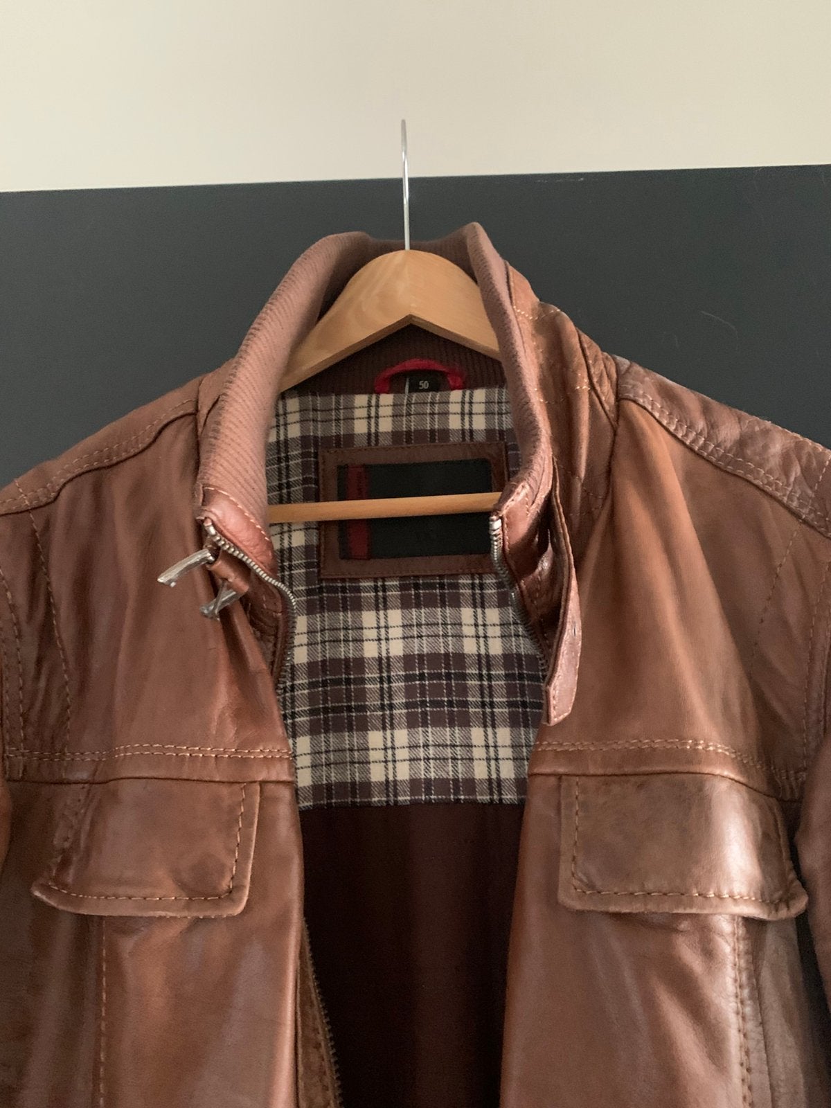Piloten leren jas, zeer goede staat, Kleding | Heren, Ophalen, Zo goed als nieuw, Maat 48/50 (M)