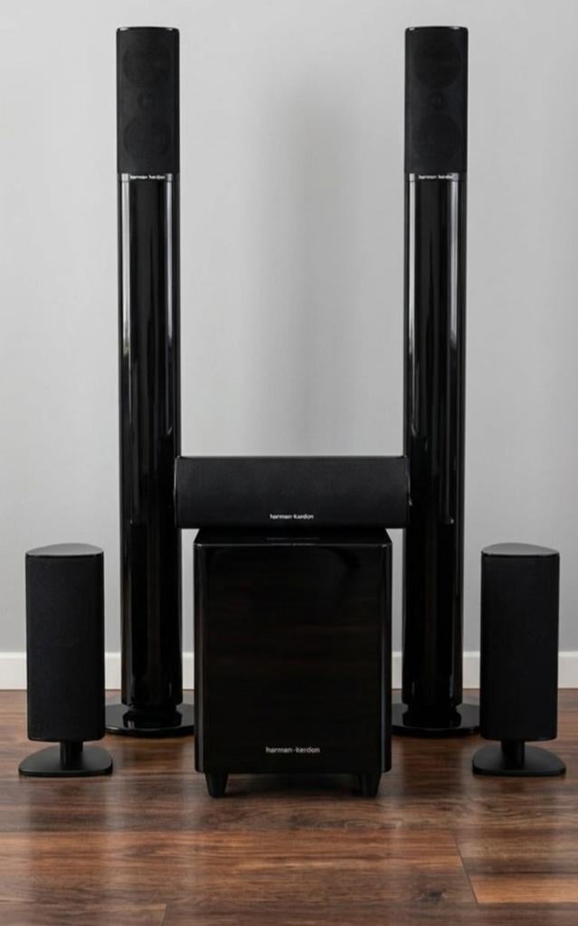 Harman Kardon 5.1 Surround Set - Hoogglans zwart, Audio, Tv en Foto, Home Cinema-sets, Ophalen