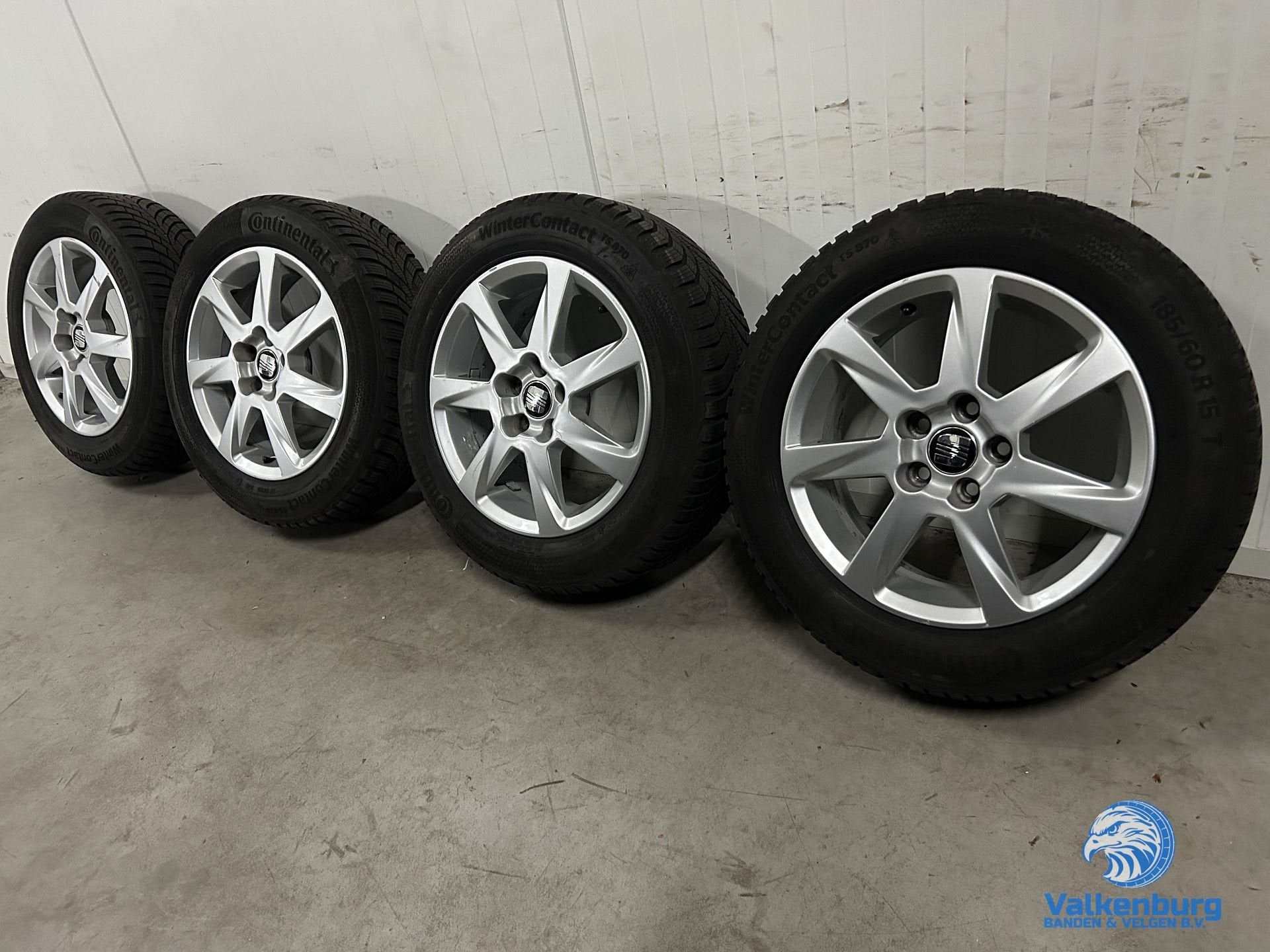 8mm! Originele Seat Ibiza 15 inch velgen 5x100 winterbanden, Gebruikt, 15 inch, -, -
