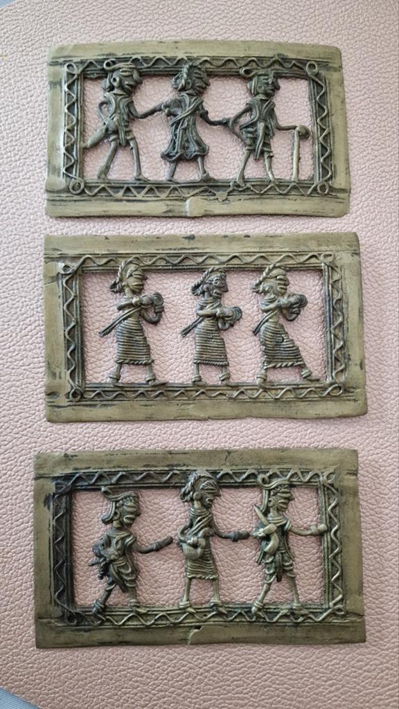 antieke bronzen Indiase reliëfkunstwerkjes, Antiek en Kunst, Antiek | Brons en Koper, Ophalen of Verzenden, Brons