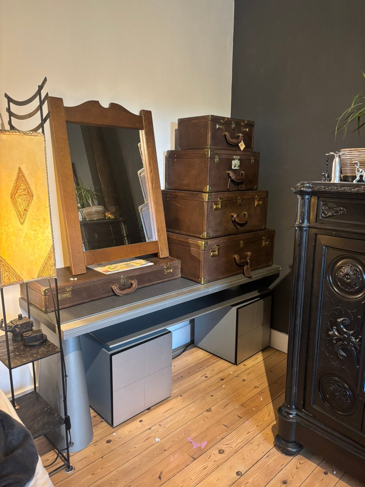 Meuble dépliant bang & olufsen/malles artisanale cuir, Enlèvement, Comme neuf