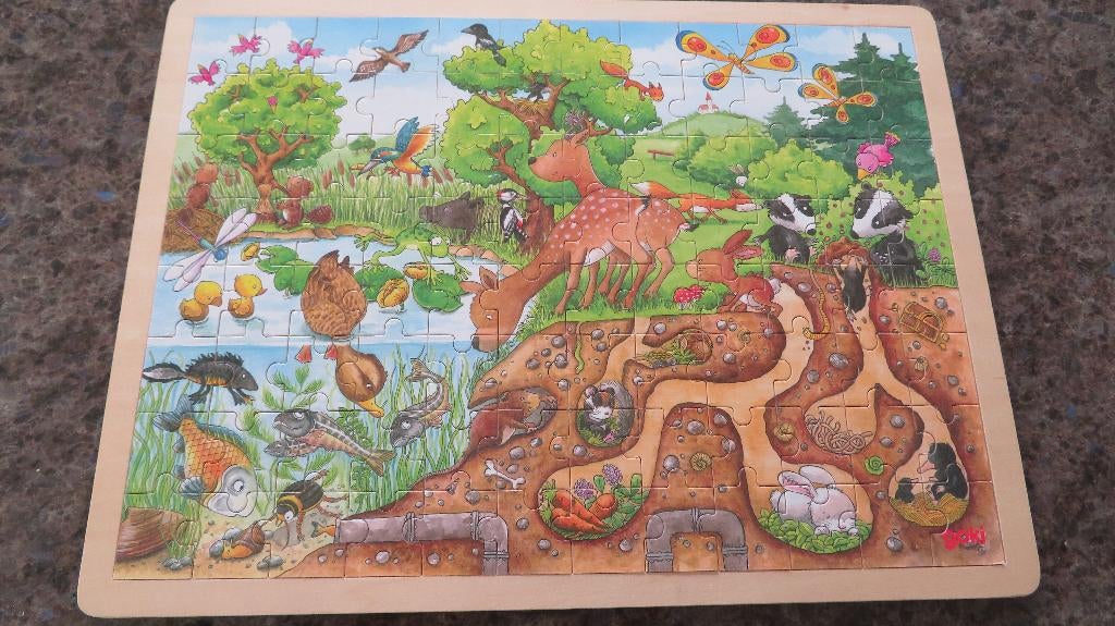 6 houten puzzels (= 1 lot), Ophalen, Zo goed als nieuw, 6 maanden tot 2 jaar, Van hout