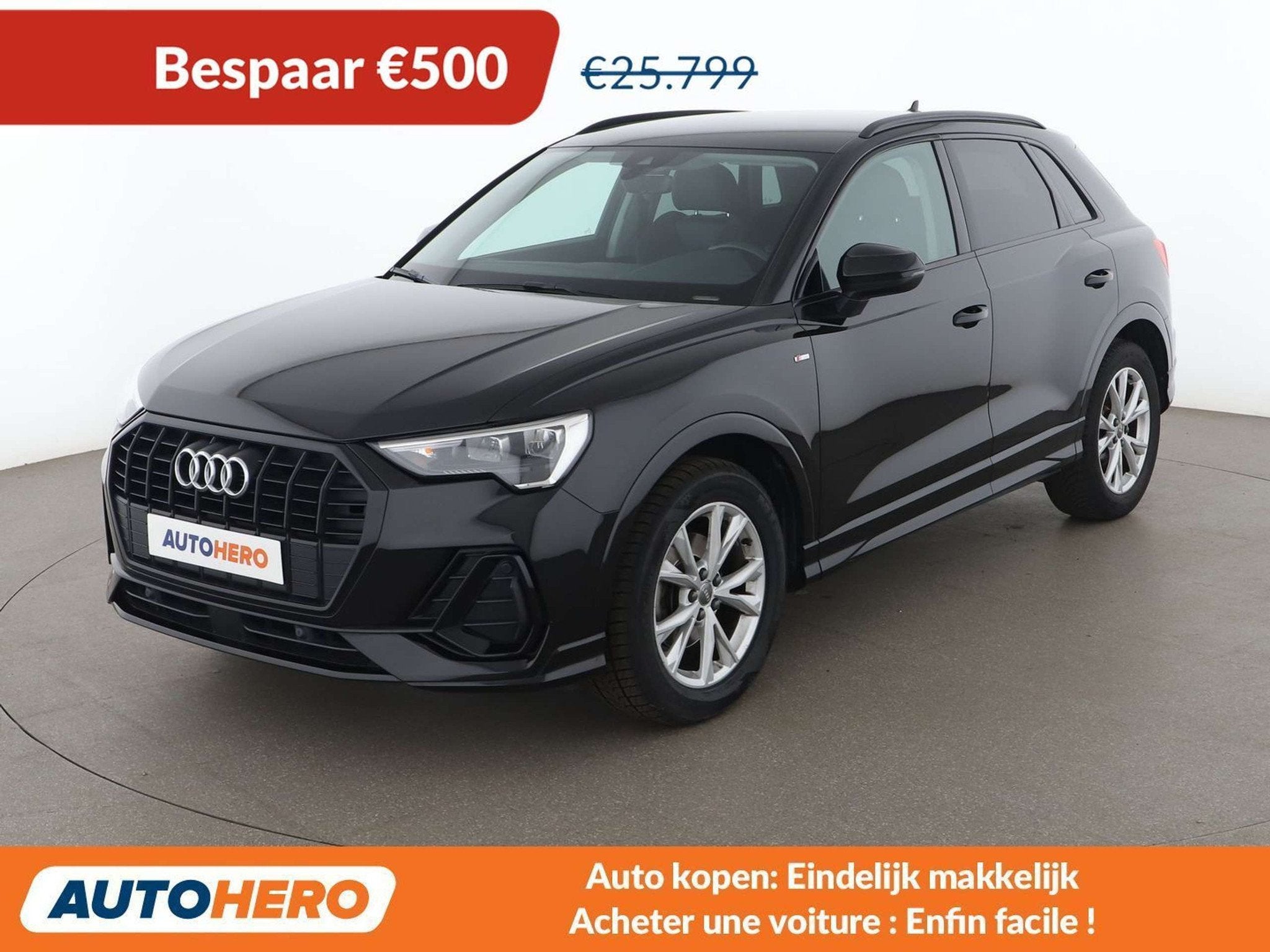 Audi Q3 35 TFSI S line (bj 2019, automaat), Auto's, Overige brandstoffen, Zwart, 150 pk, SUV of Terreinwagen