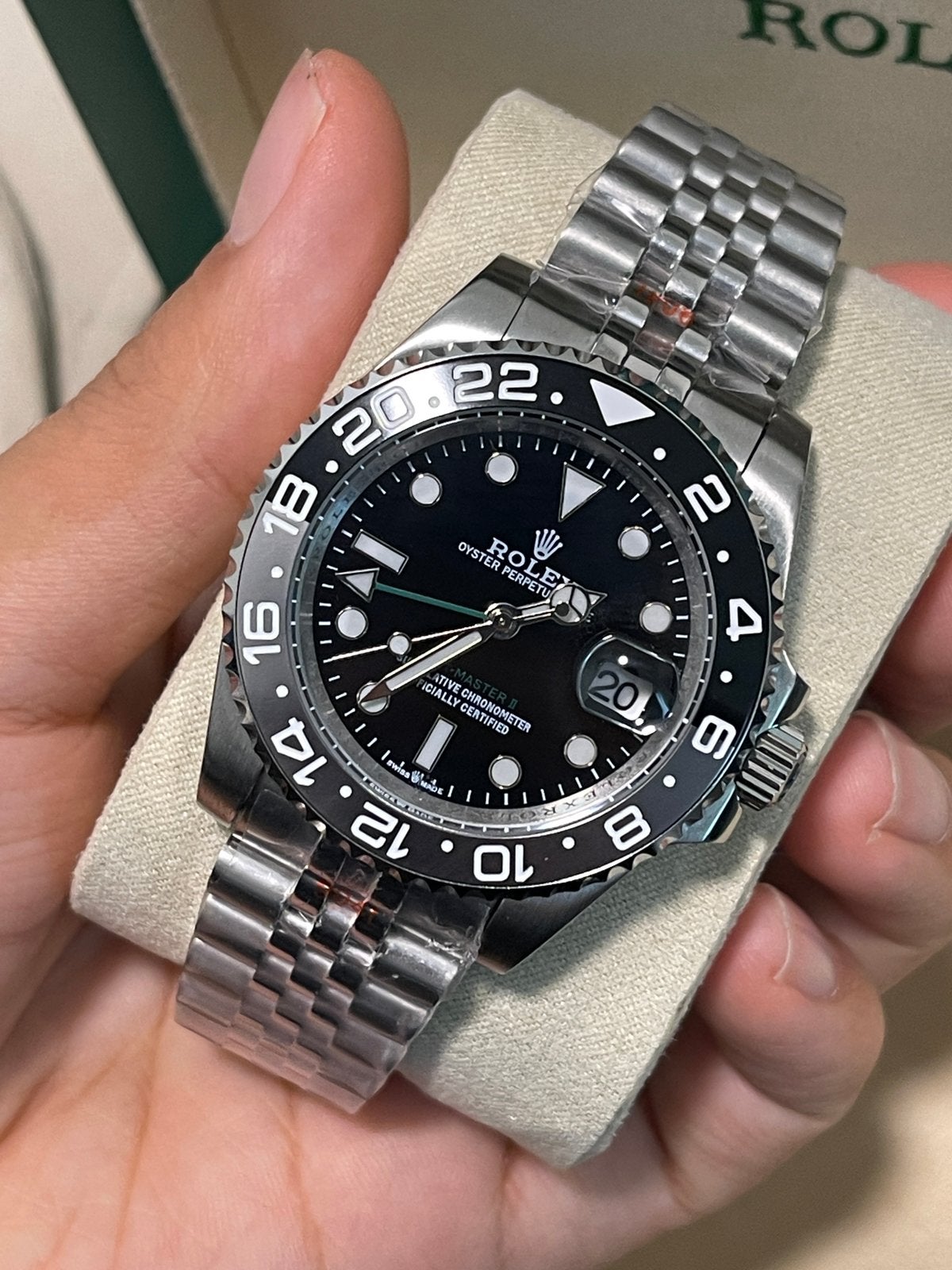 160€ Rolex Daytona Bruce Wayne gris noir 40 mm, Bijoux, Sacs & Beauté, Enlèvement ou Envoi, Comme neuf, Montre-bracelet, Autres marques