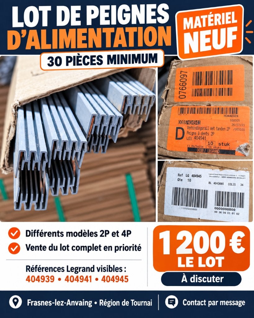 Lot 30 peignes d’alimentation neufs Legrand / Schneider, Enlèvement, Neuf, Schneider Electric, Tableau électrique