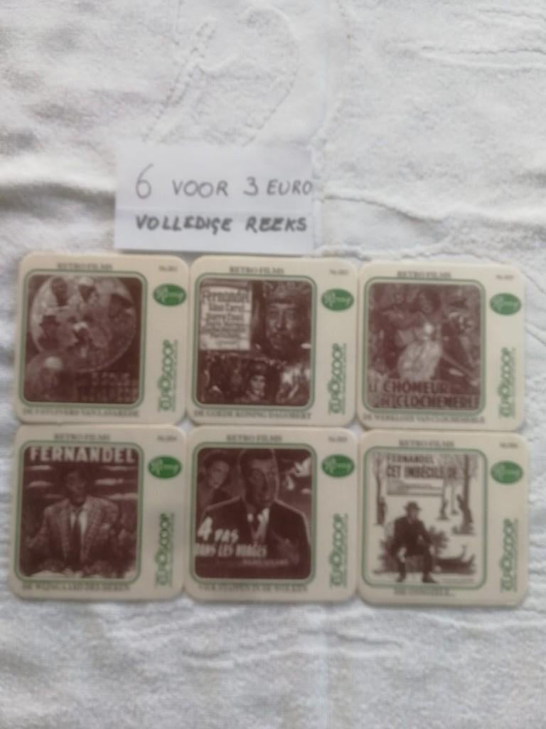 Volledige reeks bierviltjes Romy Pils - retro films €3, Verzamelen, Ophalen of Verzenden, Viltje(s)