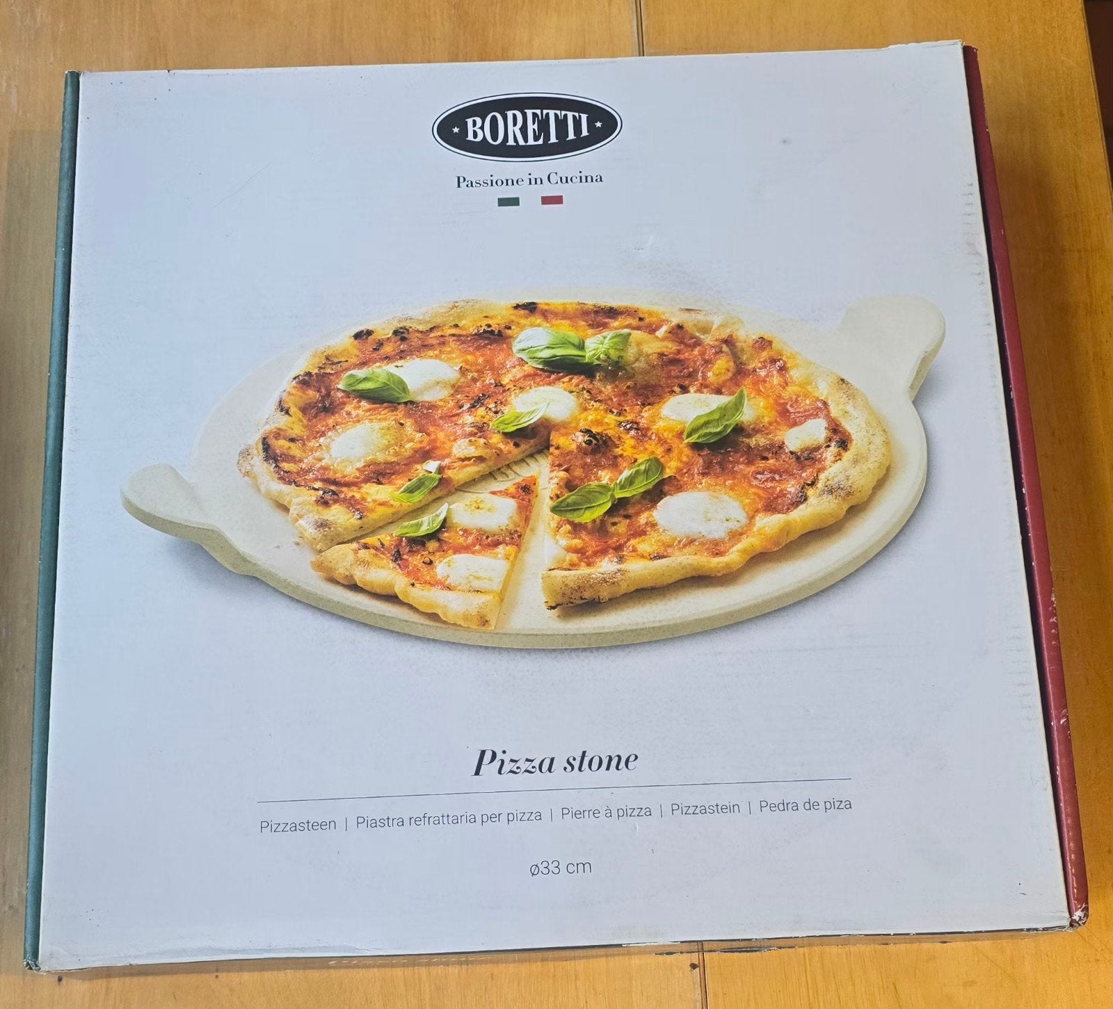 Boretti Pizzasteen Ø 33 cm – Nieuw in doos (voor BBQ + oven), Enlèvement, Neuf, Boretti.