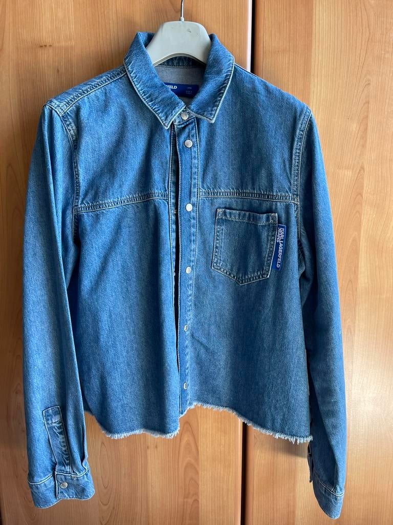Dames blouse Karl Lagerfeld in jeans, Kleding | Dames, Ophalen of Verzenden, Zo goed als nieuw, Maat 42/44 (L)