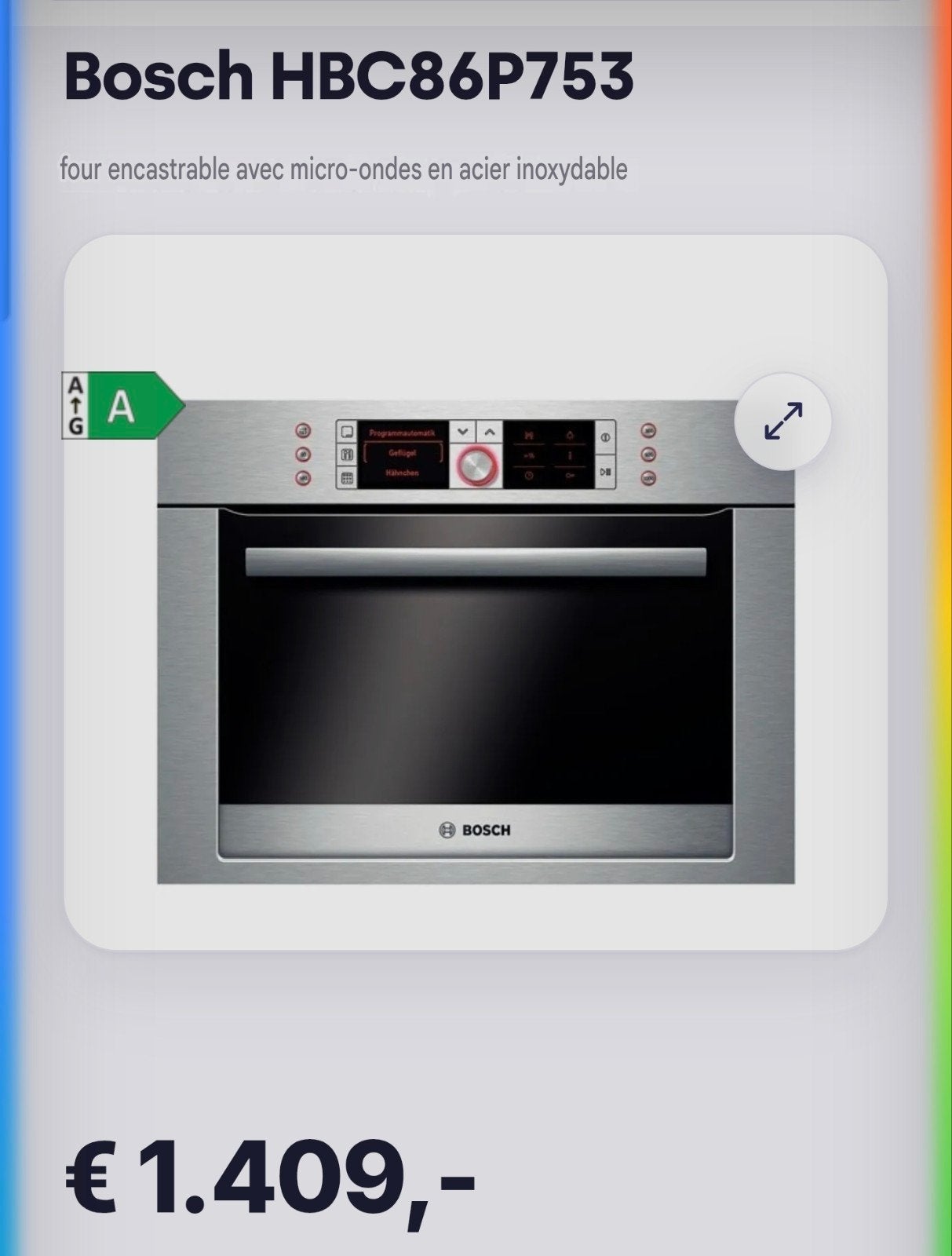 Combiné four et micro-ondes BOSCH 45cm couleur inox Neuf, Neuf, Encastré, Croustillant, Enlèvement