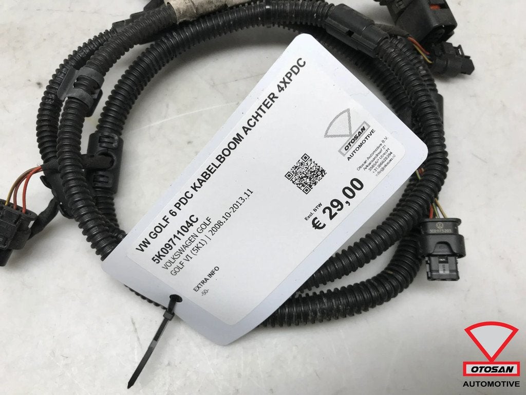 VW Golf 6 Parkeersensor Kabelboom Achter 4xPDC 5K0971104C, Auto-onderdelen, Gebruikt, Volkswagen, Volkswagen AG, Vw@volkswagen.de
