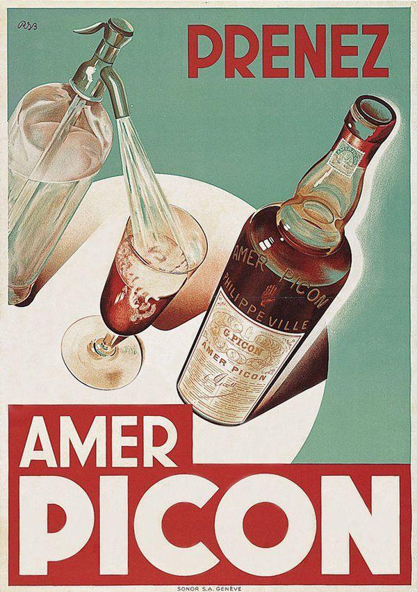 Metalen reclamebord Amer Picon 7 - retro vintage mancave, Ophalen of Verzenden, Zo goed als nieuw, Reclamebord