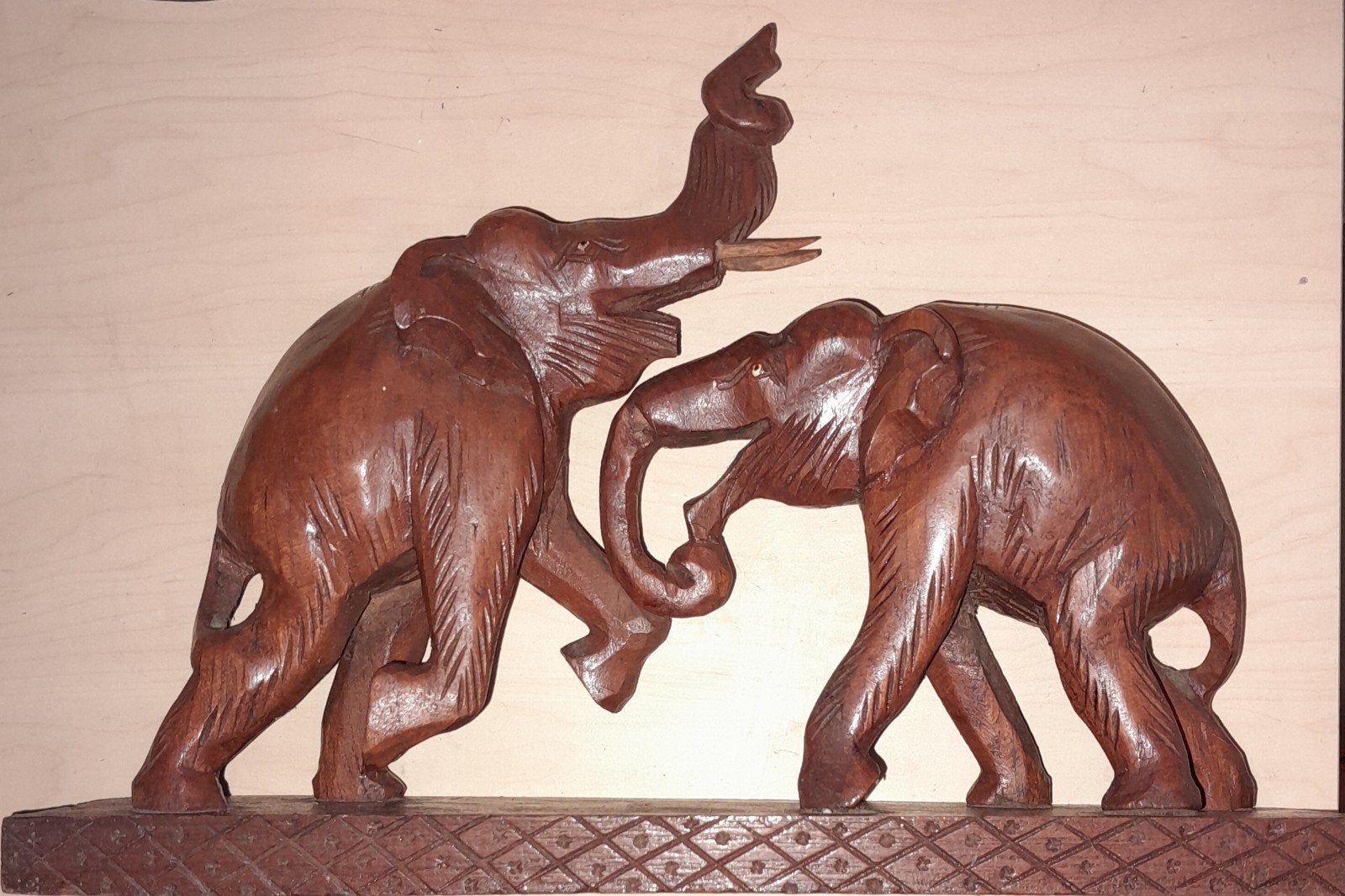 mooie olifanten, Antiek en Kunst, Ophalen, Hout, Houtsnijwerk, 20 - 50 cm