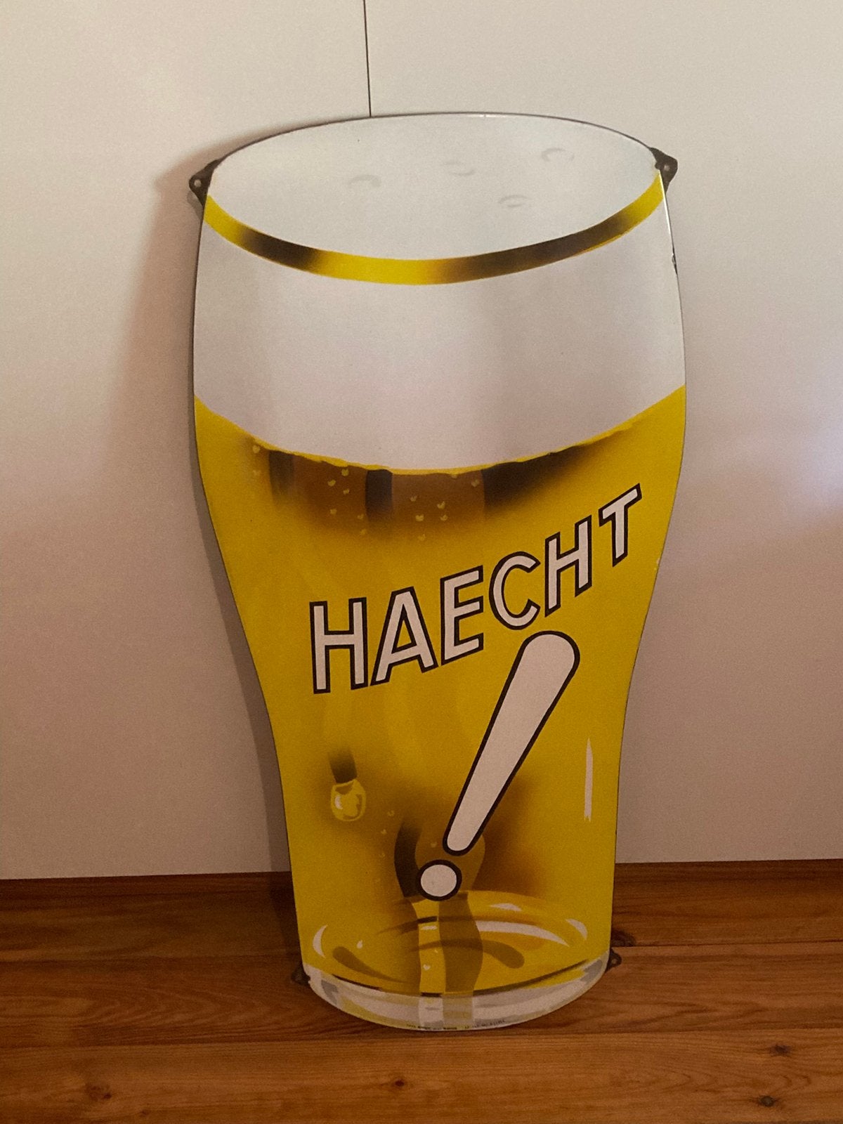 Émail Haecht en excellent état 1953, Collections, Marques & Objets publicitaires, Comme neuf, Panneau publicitaire, Enlèvement ou Envoi
