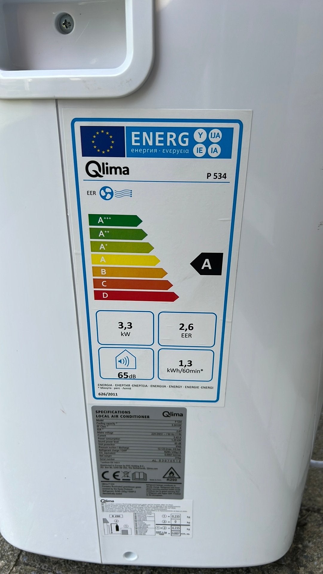 Qlima airco met universele afsluiter., Enlèvement, Comme neuf, Climatiseur mobile