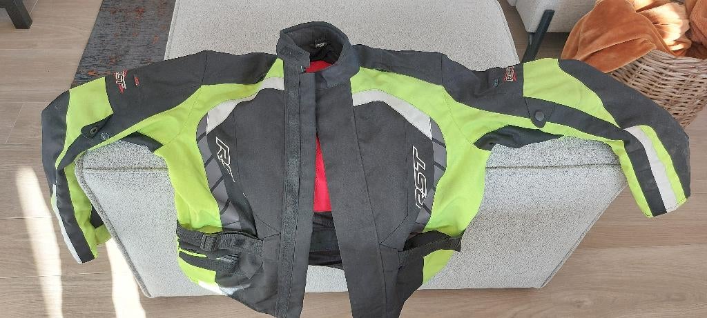 Motorjas heren met fluo geel, Motoren, Ophalen of Verzenden, Tweedehands, Heren, Jas | textiel