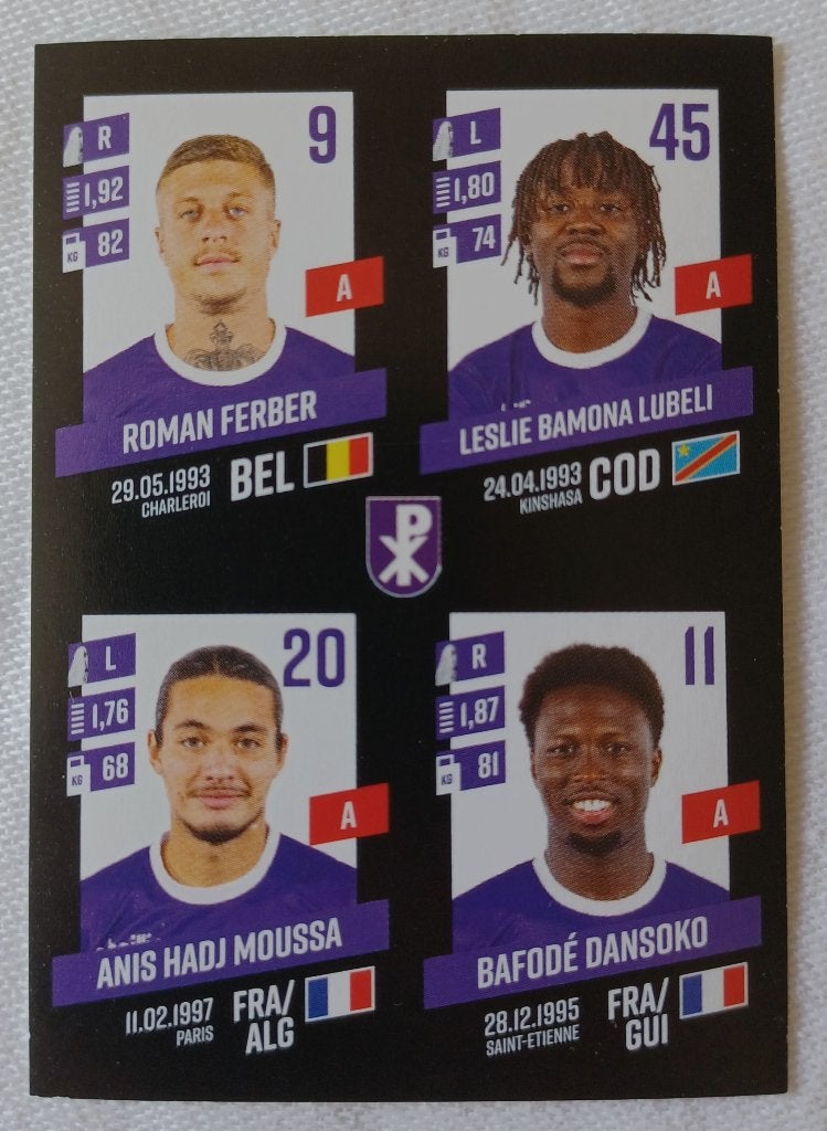 Sticker Anis Hadj Moussa (rookie) - Pro League 2023-2024, Ophalen of Verzenden, Zo goed als nieuw, Sticker