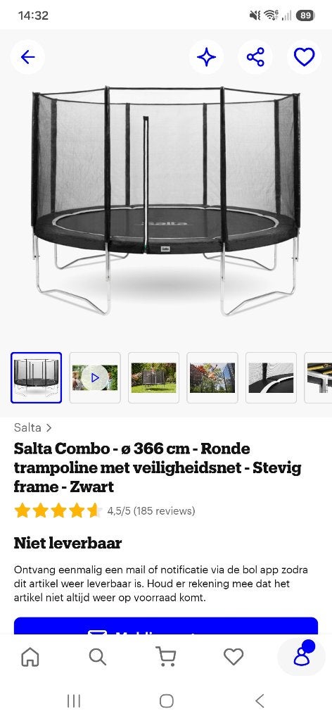 Trampoline Salta 360 cm, Ophalen, Gebruikt
