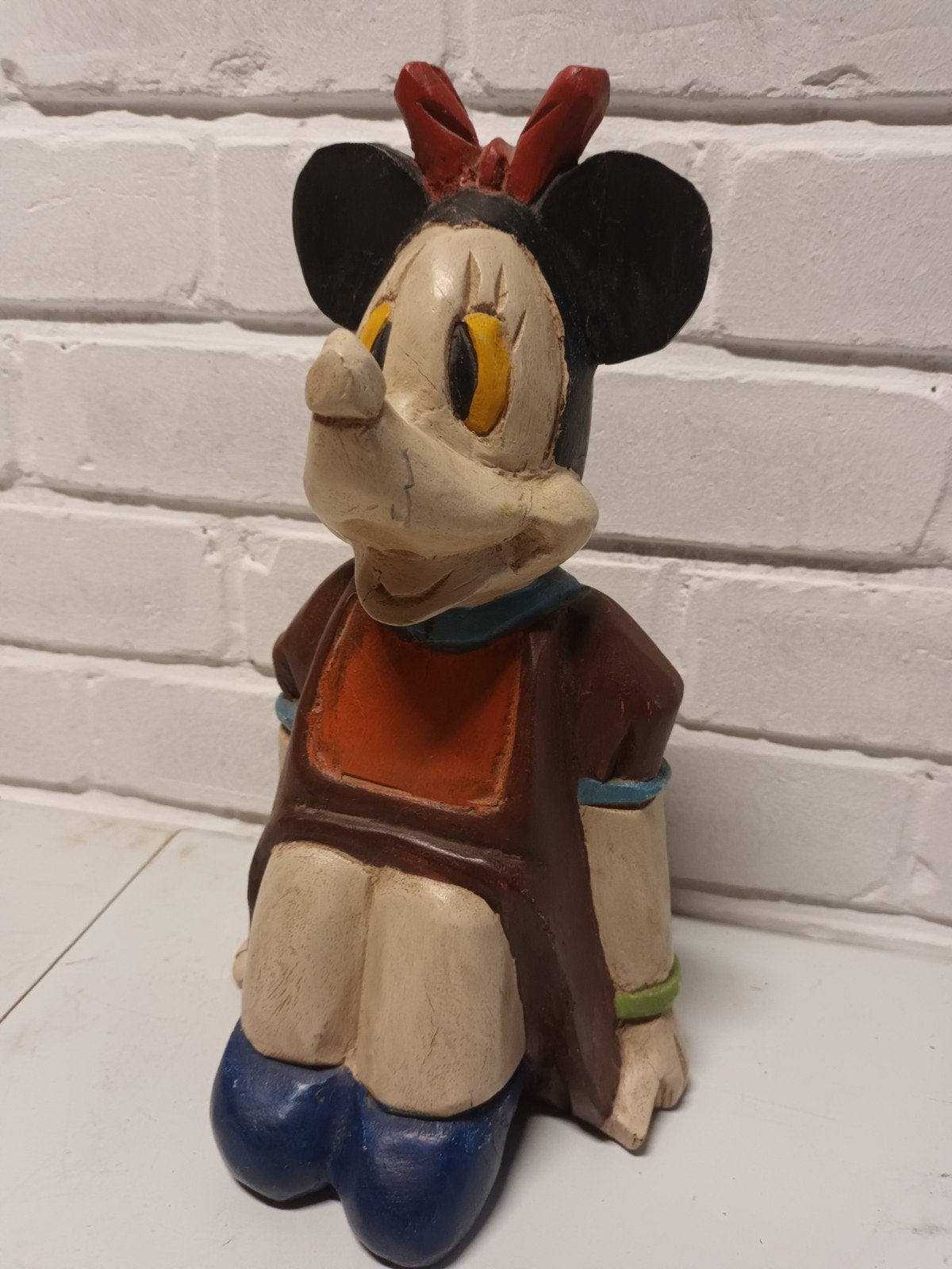 Vintage Houten Minnie Mouse Beeld – Handgesneden (31 cm), Verzamelen, Ophalen of Verzenden, ###, ###, ###