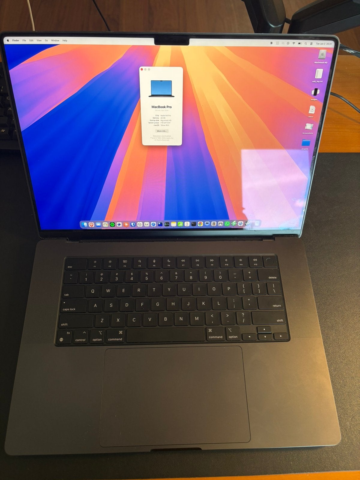 Macbook M4 pro - 48 Gb RAM - 512 Gb, Qwerty, 512 GB, 16 pouces, Comme neuf