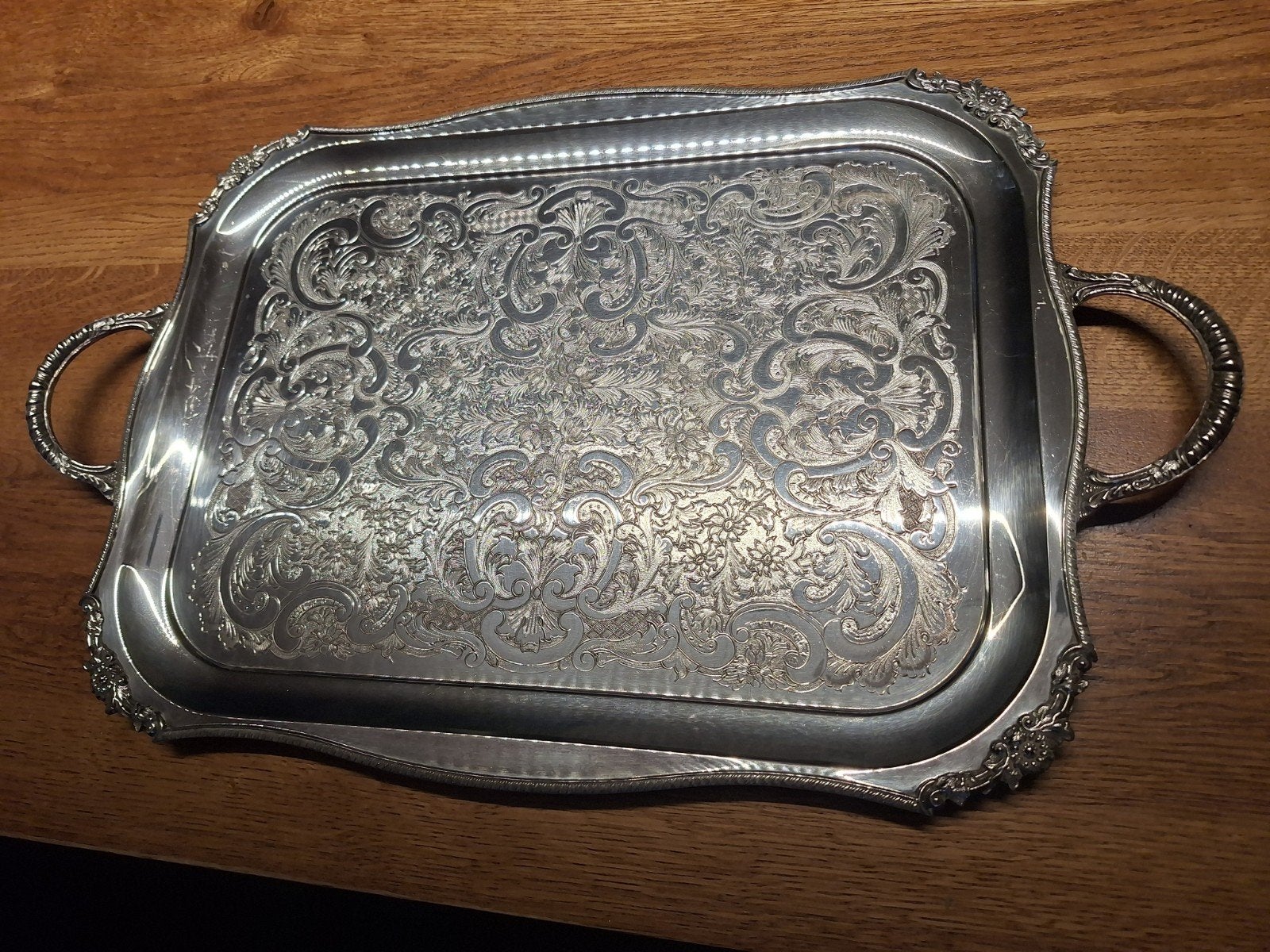 Verzilverd dienblad met handvaten, Ophalen, Zilver